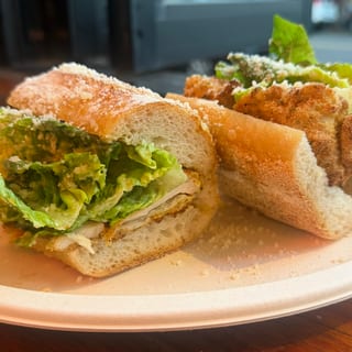 Chicken Cutlet Ceasar Sandwich