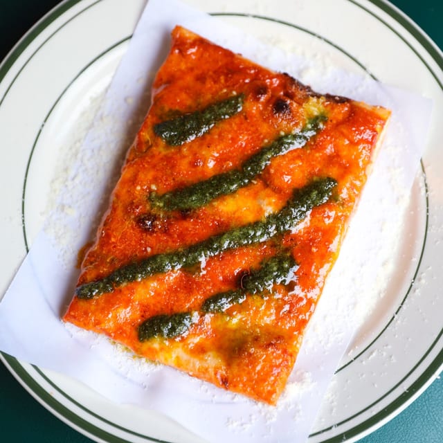 Square Vodka Pesto Slice.